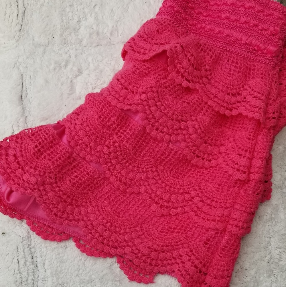 Lace overlay shorts, hot pink, ML, Yasada - Picture 1 of 6